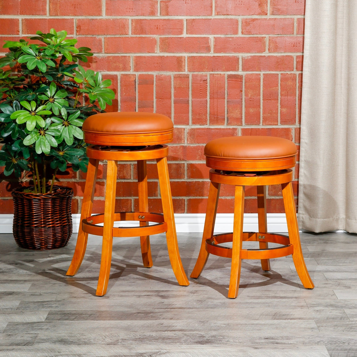 30 Bar Stool, Natural Finish, Saddle Leather Seat - Tuesday Morning - Table & Bar Stools
