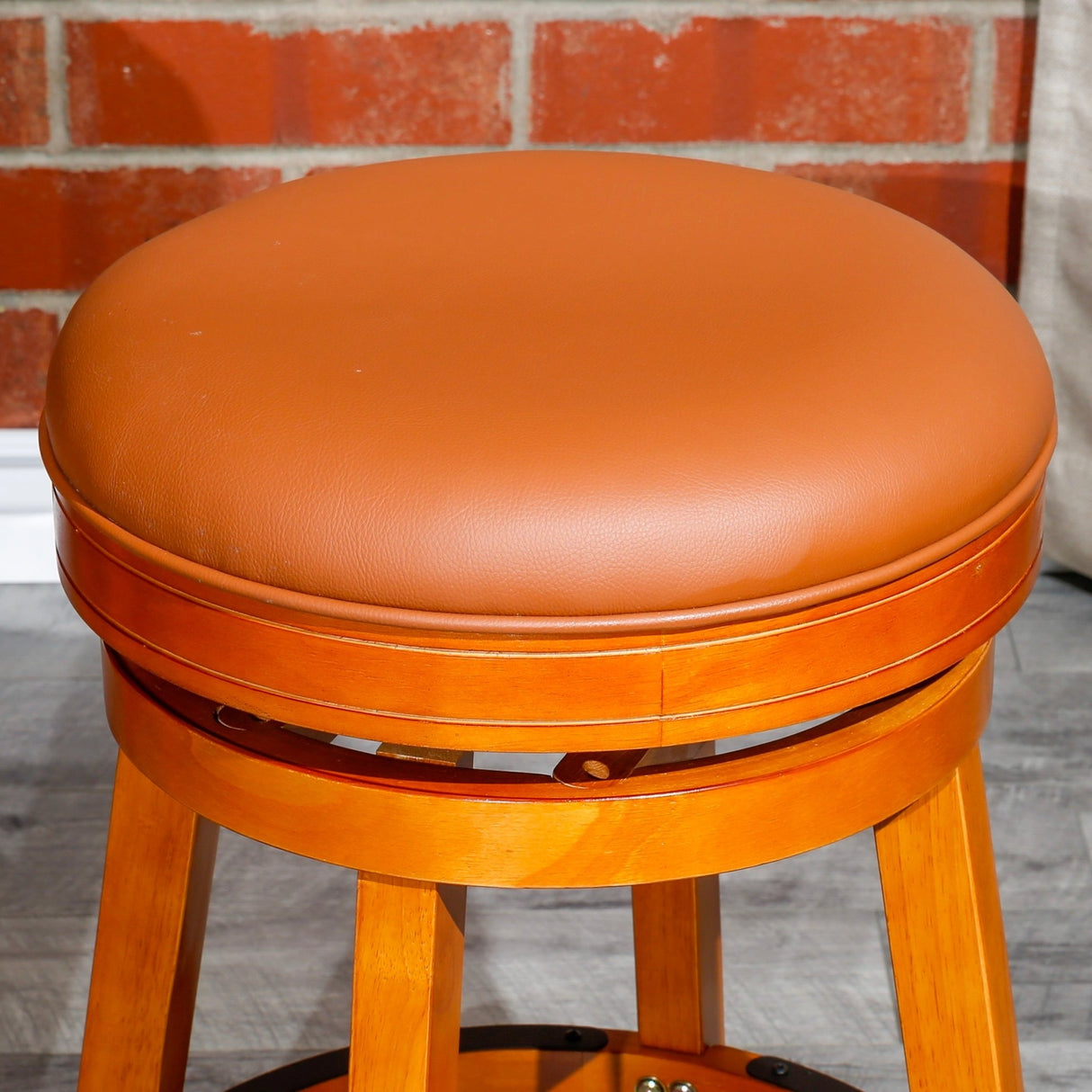 30 Bar Stool, Natural Finish, Saddle Leather Seat - Tuesday Morning - Table & Bar Stools