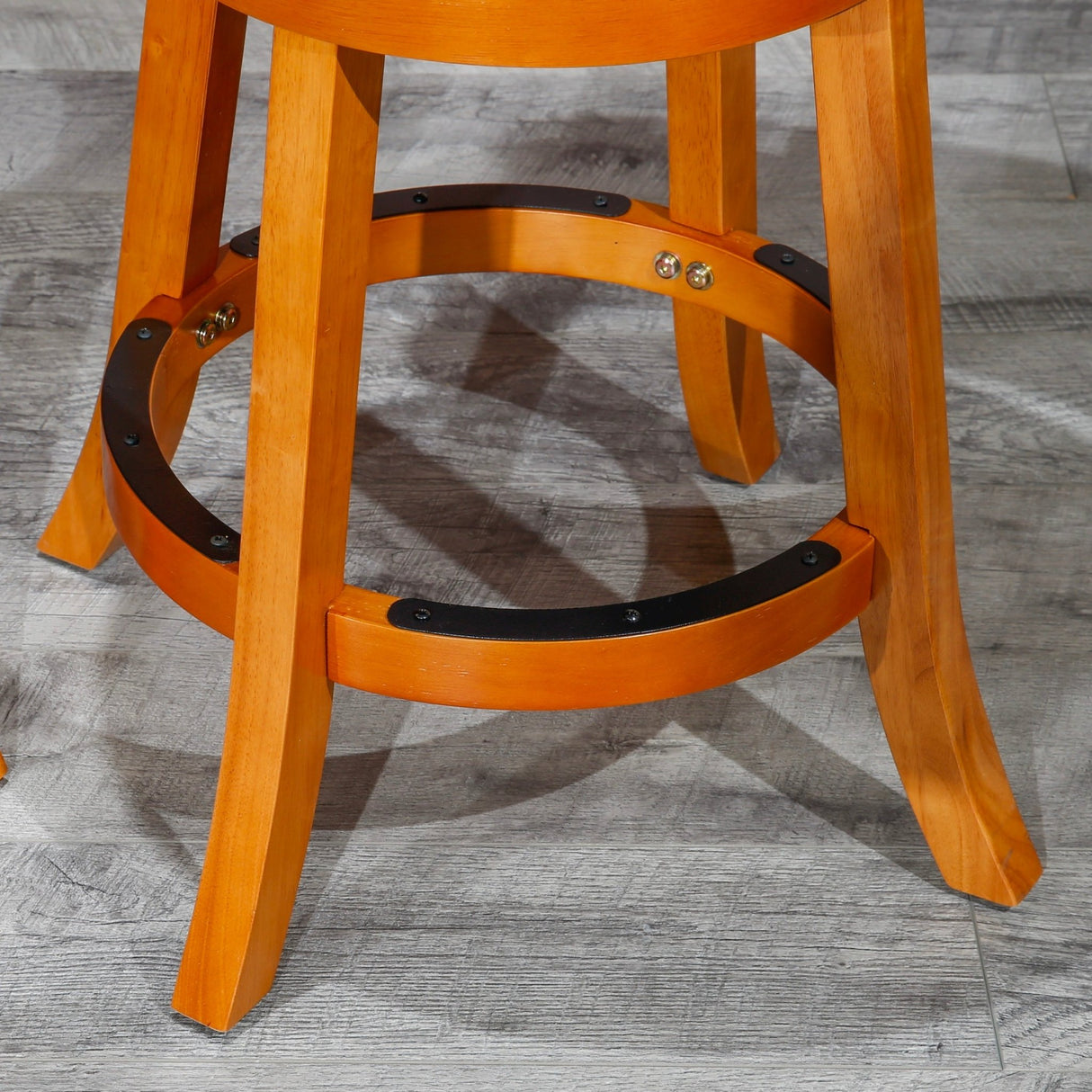 30 Bar Stool, Natural Finish, Saddle Leather Seat - Tuesday Morning - Table & Bar Stools