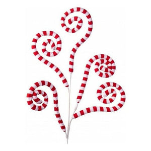 30" Peppermint Fabric Spiral Spray: Red & White