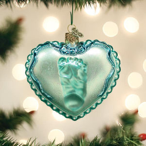 Baby Boy's Footprint Ornament