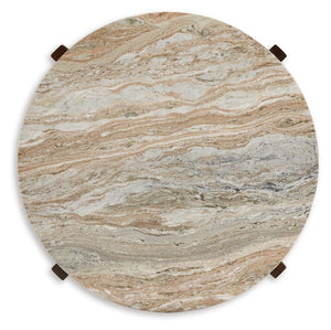 Tanidore - Round Cocktail Table - Warm Brown