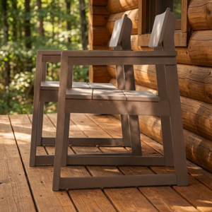 HDPE Outdoor Dining Armchairs with Backrest and Armrests