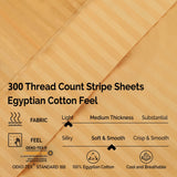 Egyptian Cotton 300 Thread Count Striped Deep Pocket Sheet Set - Egyptian Cotton Sheet Set by Superior Brand