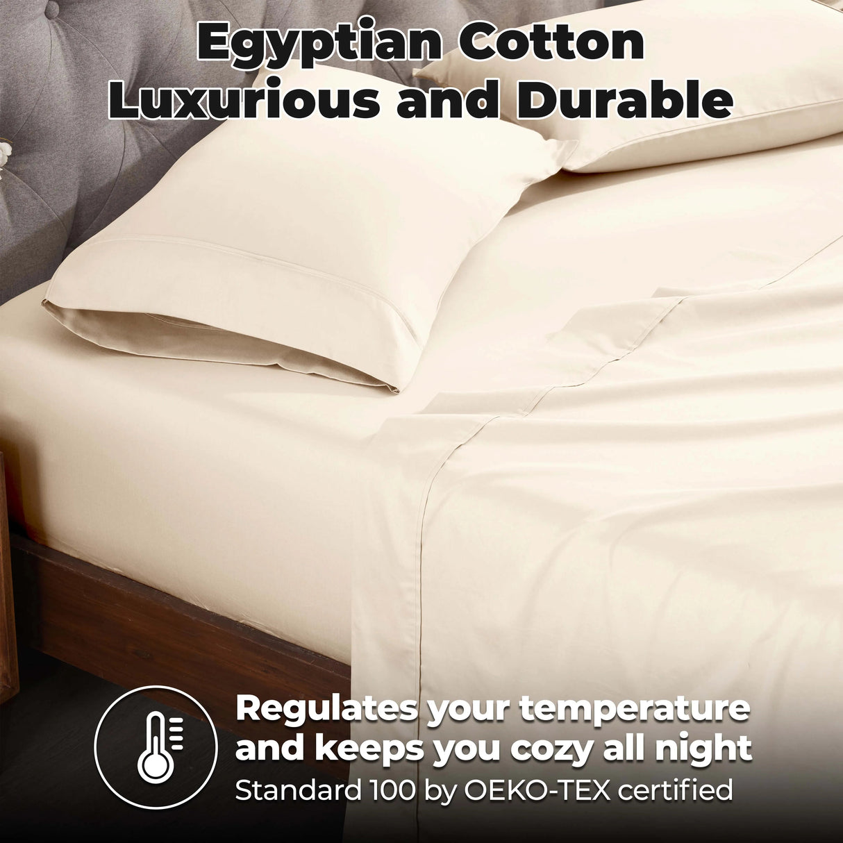 Egyptian Cotton 300 Thread Count Solid Deep Pocket Bed Sheet Set - Egyptian Cotton Sheet Set by Superior Brand