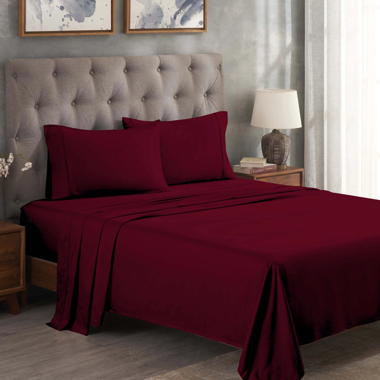 Egyptian Cotton 300 Thread Count Solid Deep Pocket Bed Sheet Set - Egyptian Cotton Sheet Set by Superior Brand
