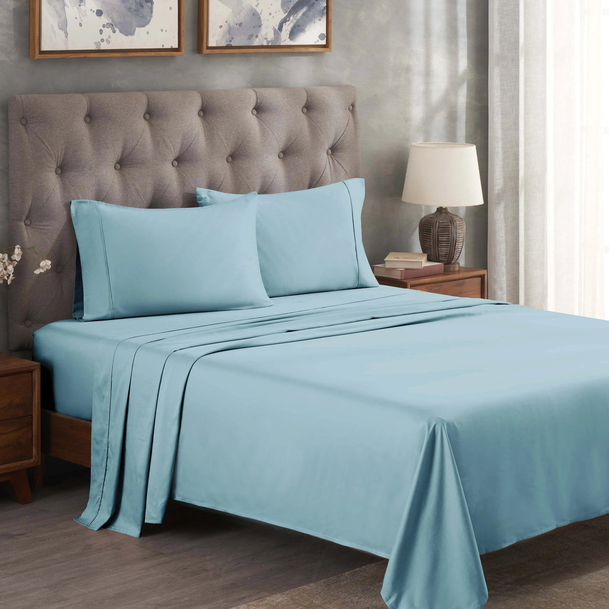 Egyptian Cotton 300 Thread Count Solid Deep Pocket Bed Sheet Set - Egyptian Cotton Sheet Set by Superior Brand