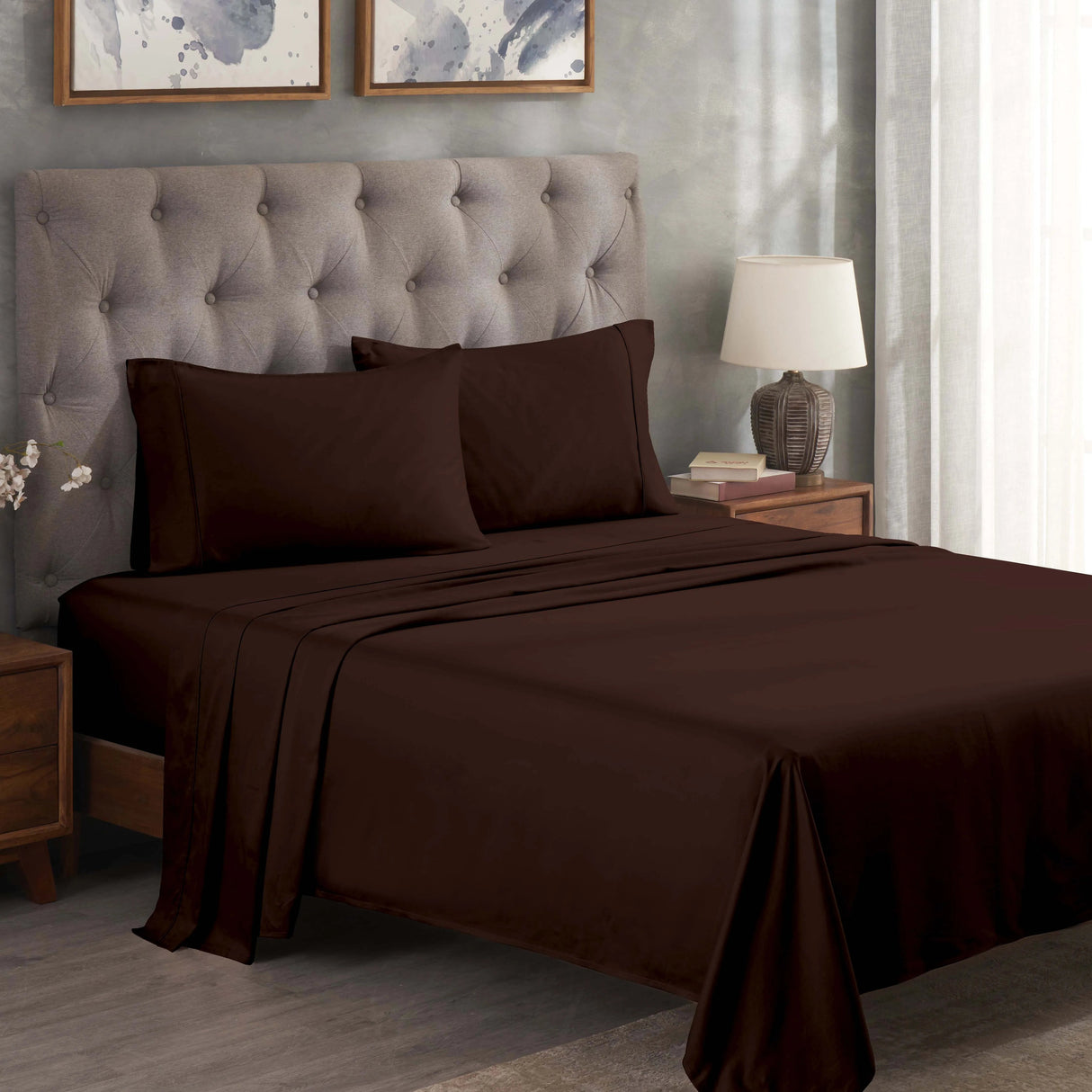 Egyptian Cotton 300 Thread Count Solid Deep Pocket Bed Sheet Set - Egyptian Cotton Sheet Set by Superior Brand