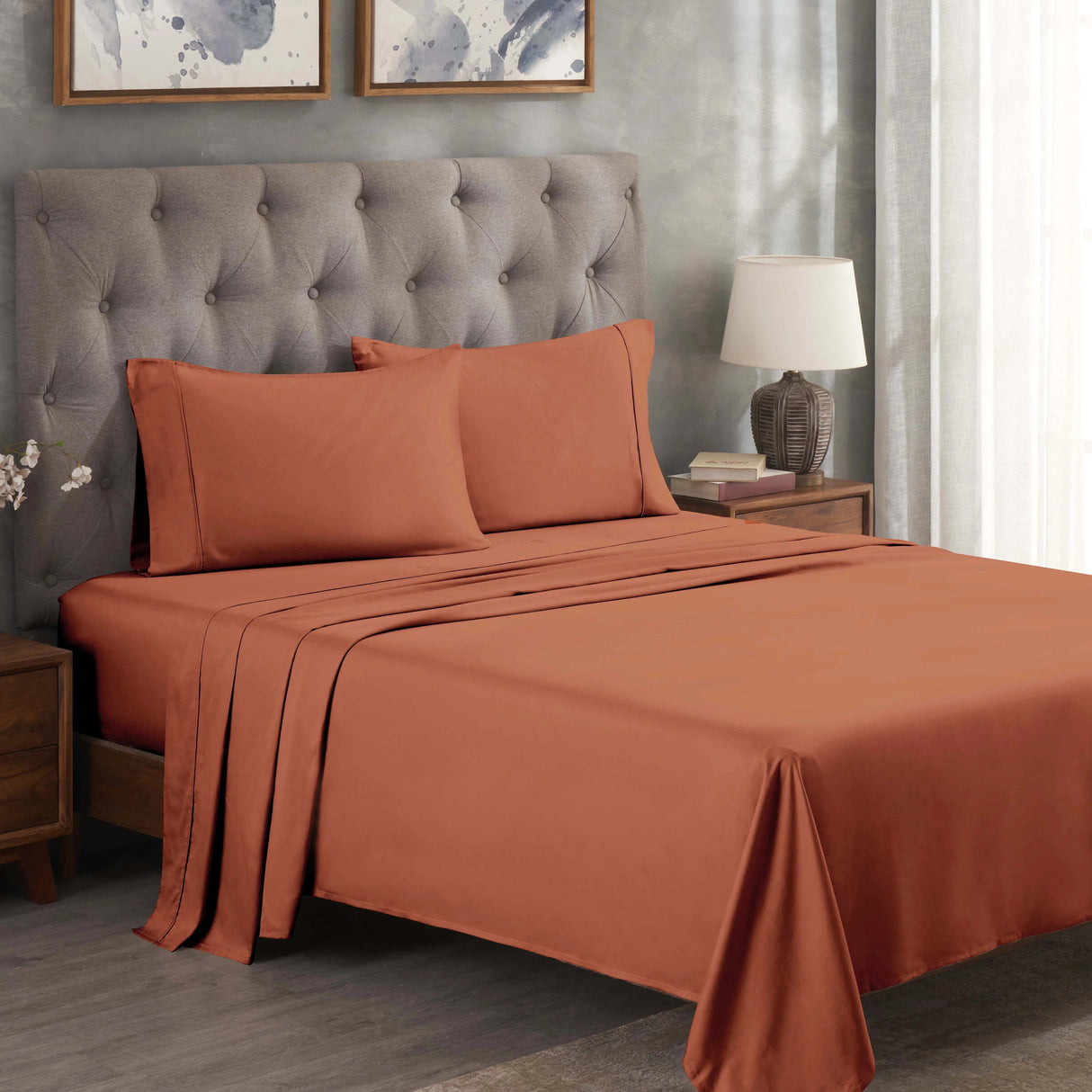 Egyptian Cotton 300 Thread Count Solid Deep Pocket Bed Sheet Set - Egyptian Cotton Sheet Set by Superior Brand