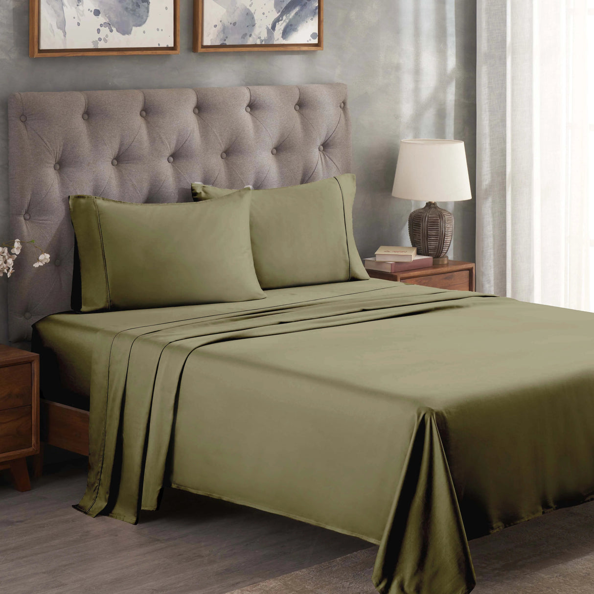 Egyptian Cotton 300 Thread Count Solid Deep Pocket Bed Sheet Set - Egyptian Cotton Sheet Set by Superior Brand