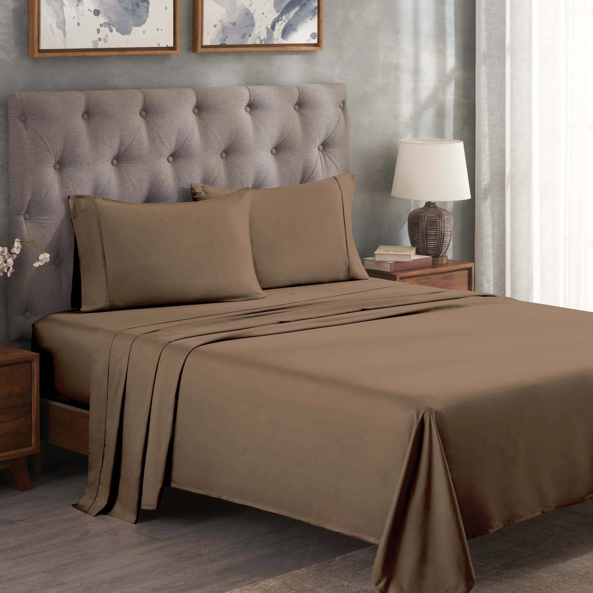 Egyptian Cotton 300 Thread Count Solid Deep Pocket Bed Sheet Set - Egyptian Cotton Sheet Set by Superior Brand