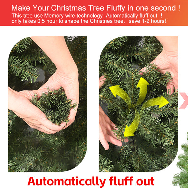 9ft Christmas Tree with Memory Wire and 1910 Tips – Green