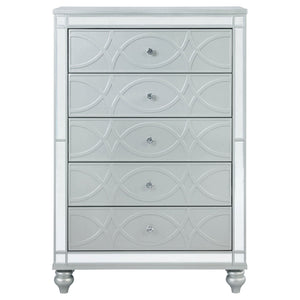 Arabesque - 5 Drawer Bedroom Chest - Silver