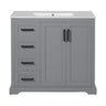 Bathroom Vanity With Sink, Soft Close Doors, Adjustable Shelf & 3 Drawers