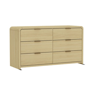 Oak Double Dresser with 6 Drawers - Grace Collection