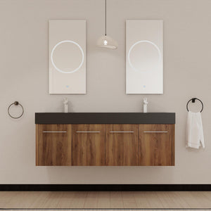 60 Inch Wall-Mounted Bathroom Vanity with Sink