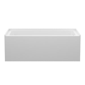 Alcove Soaking Bathtub With Skirt - Back-To-Wall Design - Glossy White
