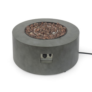 Round Iron Fire Pit With 40, 000 Btu