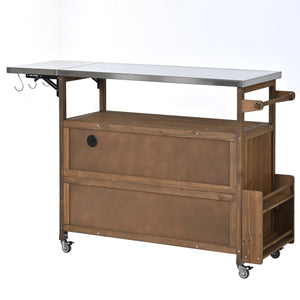 54.33' Farmhouse Rolling Outdoor Kitchen Cart