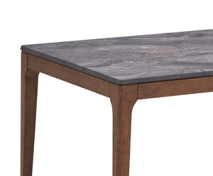 Bevis Engineered Stone Top Dining Table - Walnut