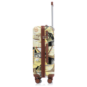 3-Piece Spinner Wheel Luggage Set with Waterproof Polycarbonate Shell - Black Vintage