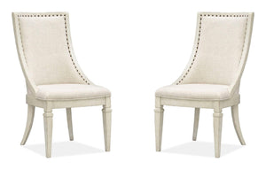 Newport - Dining Arm Chair With Upholstered Seat & Back (Set of 2) - Alabaster
