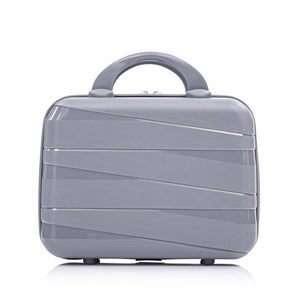 4-Piece PP Spinner Wheel Luggage Set with Cosmetic Case, Light Gray