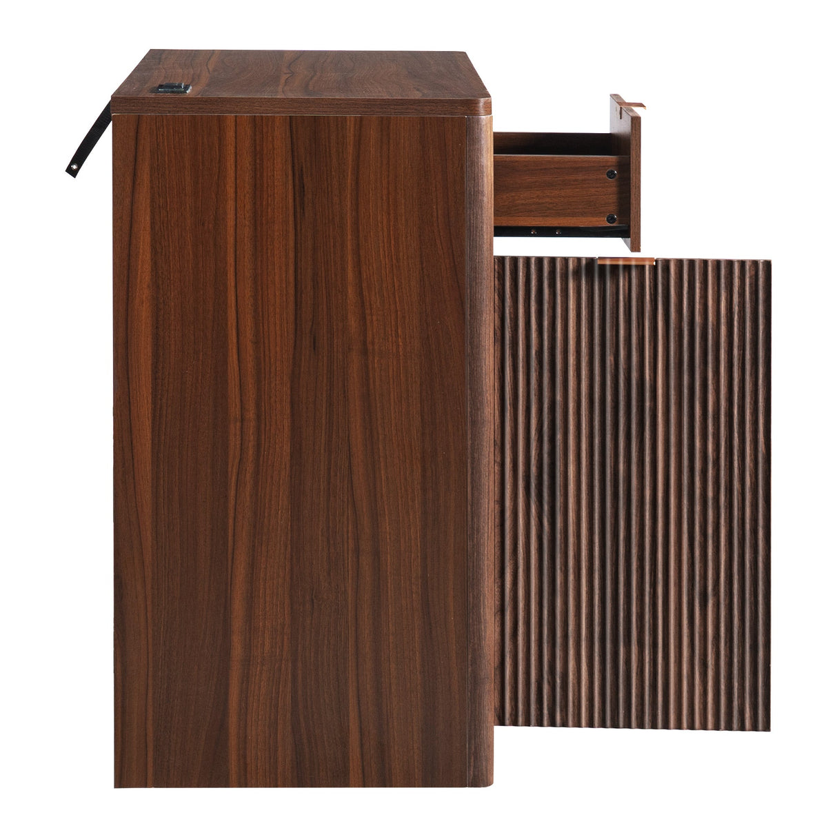 K&K 2-Piece Coffee Bar Cabinet with Fridge Space