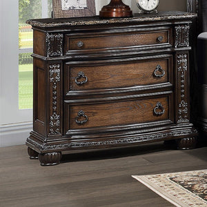 3 Drawers Nightstand - Brown / Cherry