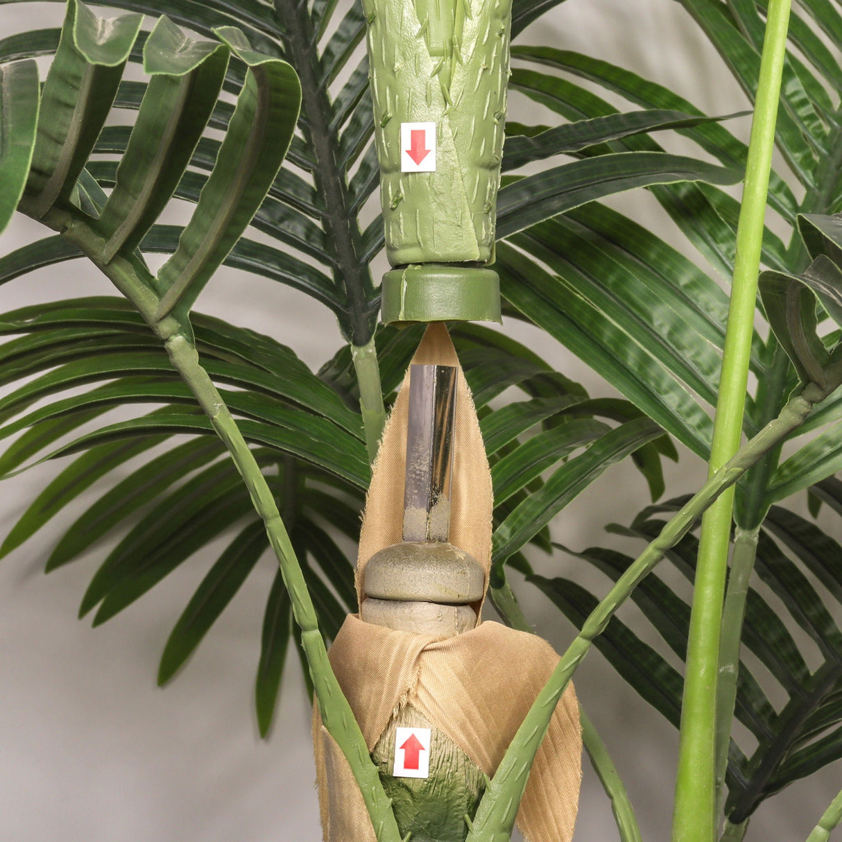 6Ft Golden Cane Artificial Palm Tree With Plastic Pot, Tropical Faux Palm, Indoor / Outdoor Decoration - Green Leaves