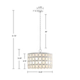 4-Light Glass Drum Shade Chandelier