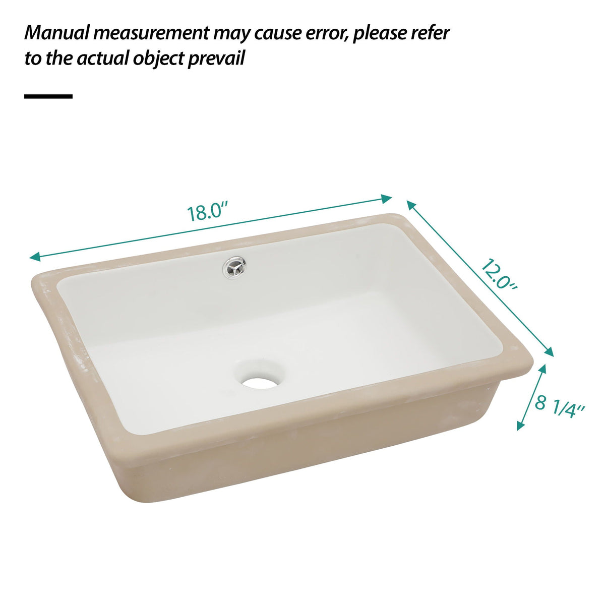 Modern Ceramic Rectangular Undermount Bathroom Sink With Overflow