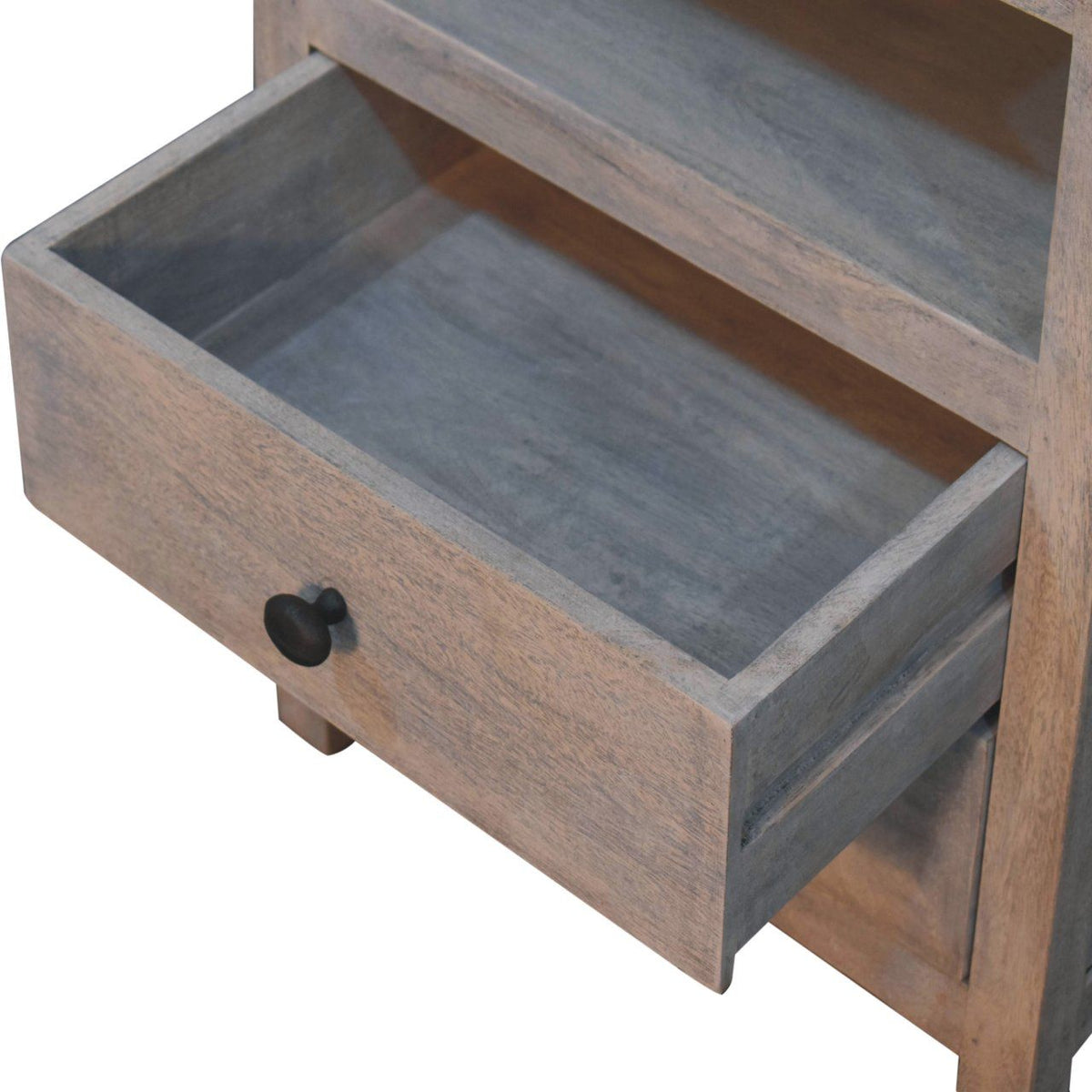 2 Drawer Open Bedside Table - Gray Ash