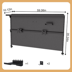 Clamp On Desk Pegboard With Single Monitor Stand