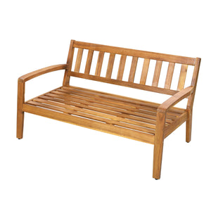 2-Piece Outdoor Teak Acacia Wood Conversation Set