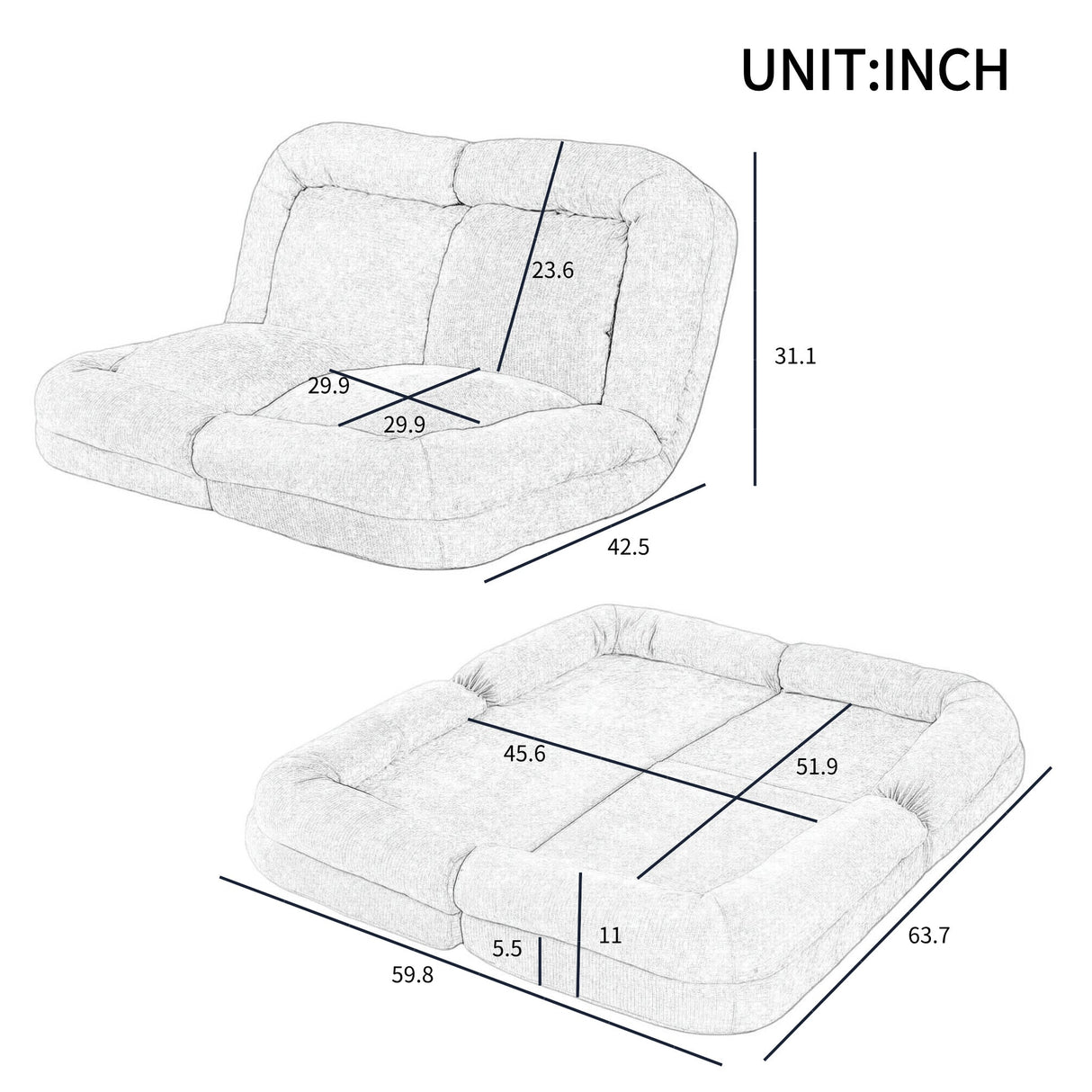 Convertible Fold-Out Single Sofa Bed