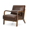 30.75''h mid century refined leatherette accent armchair with rubber wood frame - Tuesday Morning - Arm Chairs