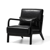 30.75''h mid century refined leatherette accent armchair with rubber wood frame - Tuesday Morning - Arm Chairs