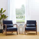 30.75''h mid century refined leatherette accent armchair with rubber wood frame - Tuesday Morning - Arm Chairs