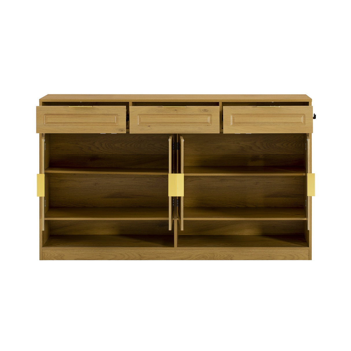 U-Style Farmhouse Sideboard with 3 Drawers & 4 Doors