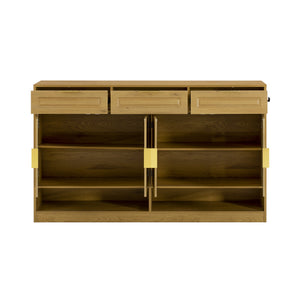 U-Style Farmhouse Sideboard with 3 Drawers & 4 Doors