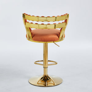 Modern Bar Chair With Iron Tube Legs, Soft Cushions And Comfortable Backrest (Set of 2)