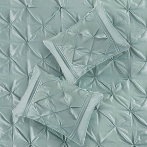 7 Piece Tufted Comforter Set Seafoam King
