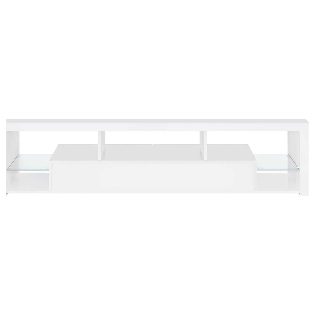 Lance - 3 Piece TV Entertainment Center With Shelves - Gloss White