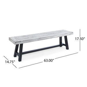Tranquilizer Outdoor Acacia Wood Bench with Slat Panel Design