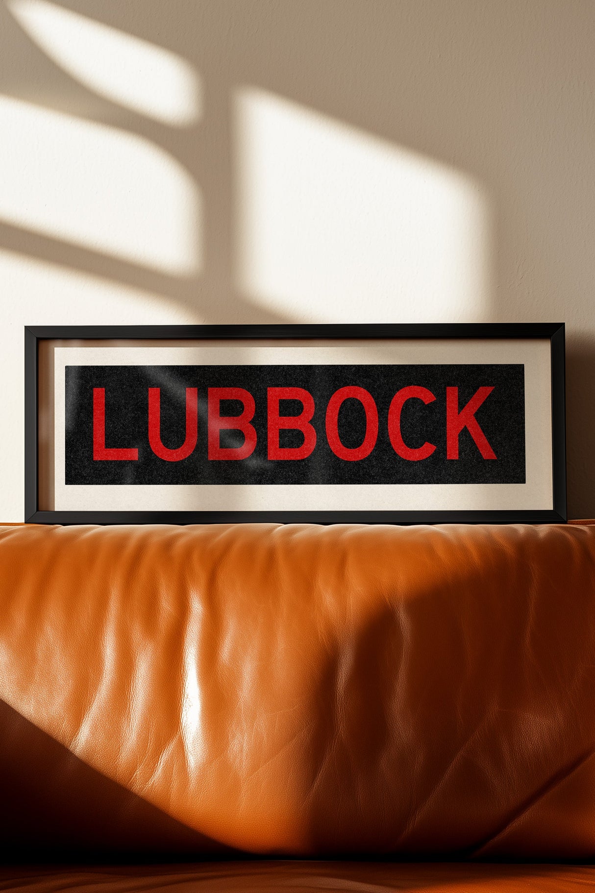 Framed Lubbock Red and Black Bus Scroll