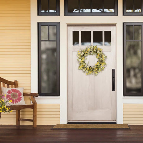 Mixed daisy floral wreath 24"d