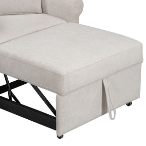 Convertible Sleeper Chair With Adjustable Backrest, 3 In 1 Lounger Chair Turns Into Bed, Single Bed For Living Room