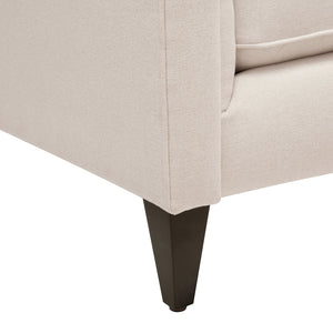 Jack 84' Modern Tuxedo Tufted Sofa, Sky Neutral Beige Polyester