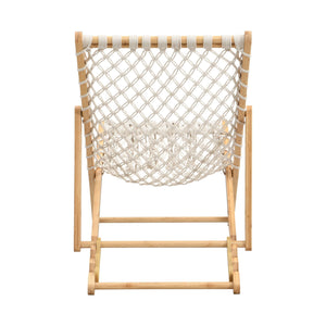 Bamboo Weaving Chair Set With Handwoven Rope For Patio And Living Spaces - Natural